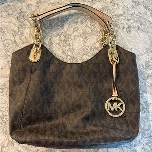 MICHAEL Michael Kors Coated Canvas Signature Satchel Handbag With Wallet